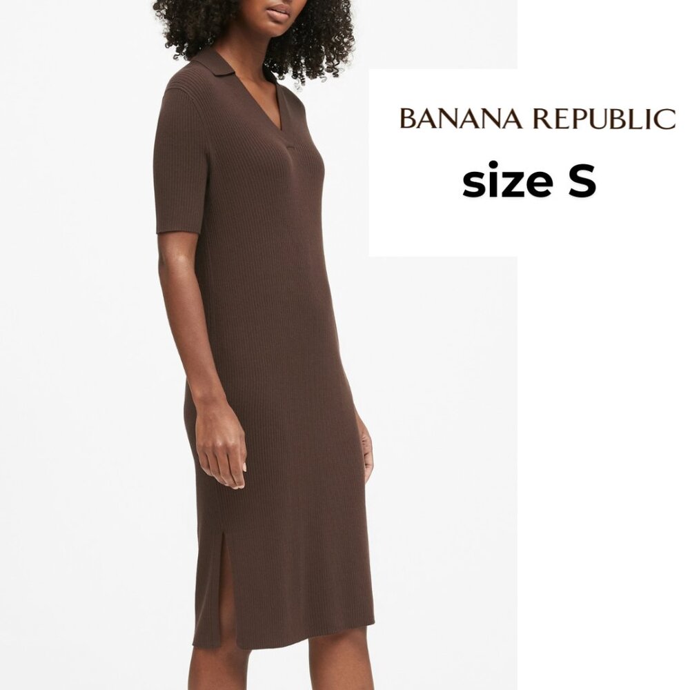 Banana Republic Ribbed Polo Sweater Dress